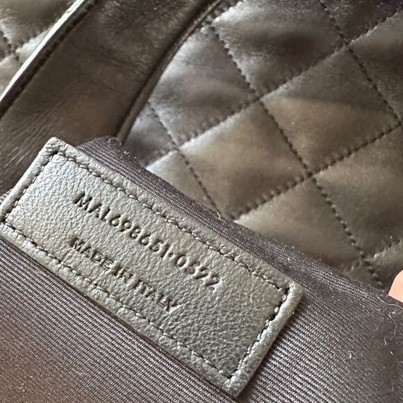 YSL, Saint Laurent iCare Tote Bag and Pouch, Black Quilted Leather - Picture 10 of 14